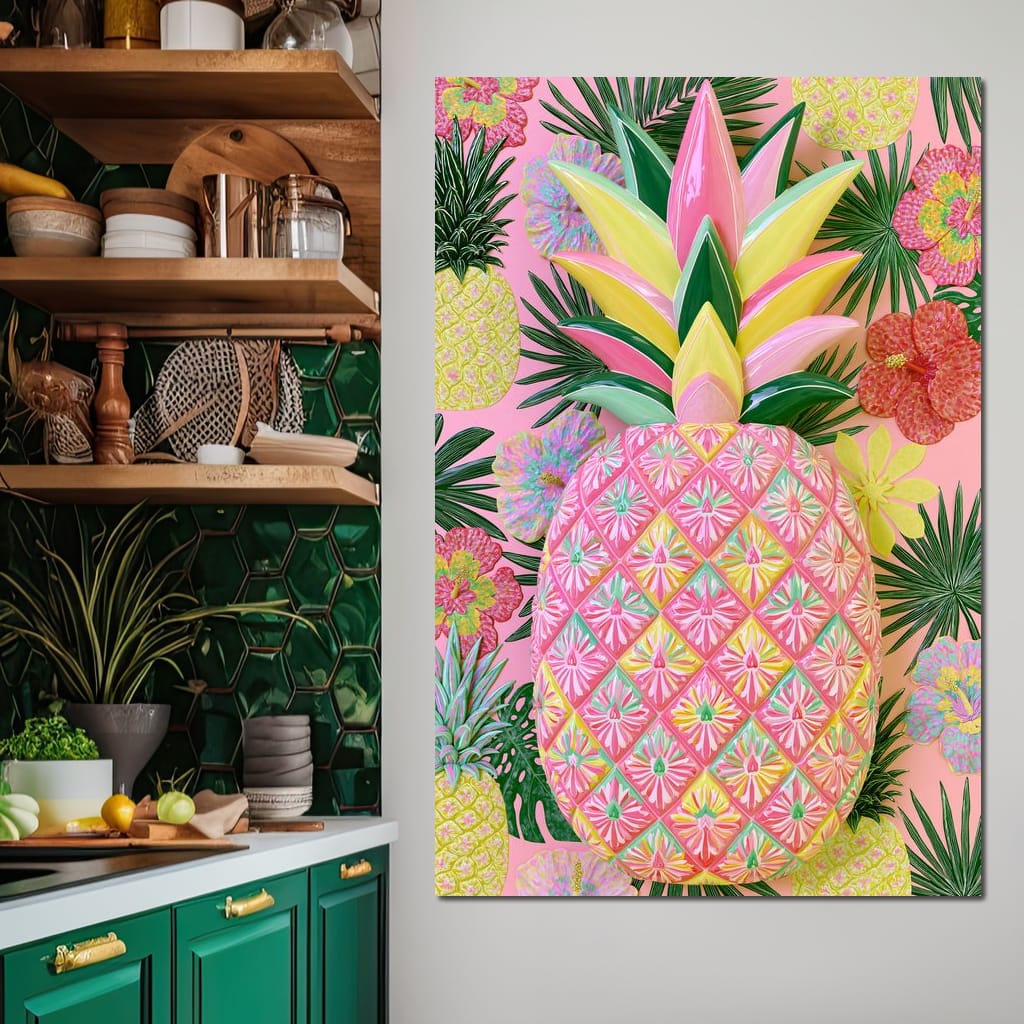 Tropical Solstice Island Pineapple Canvas Wall Art