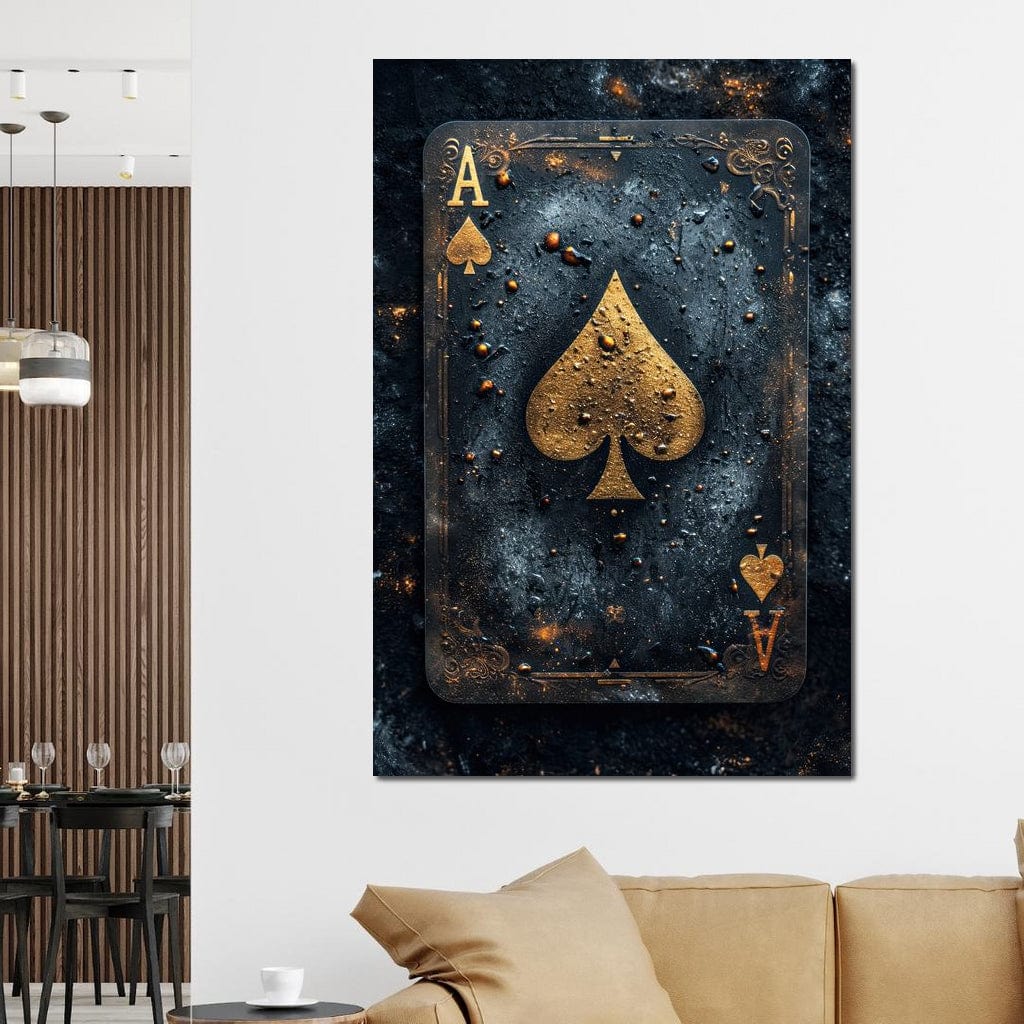 Golden Ace of Cosmic Dust Canvas Wall Art