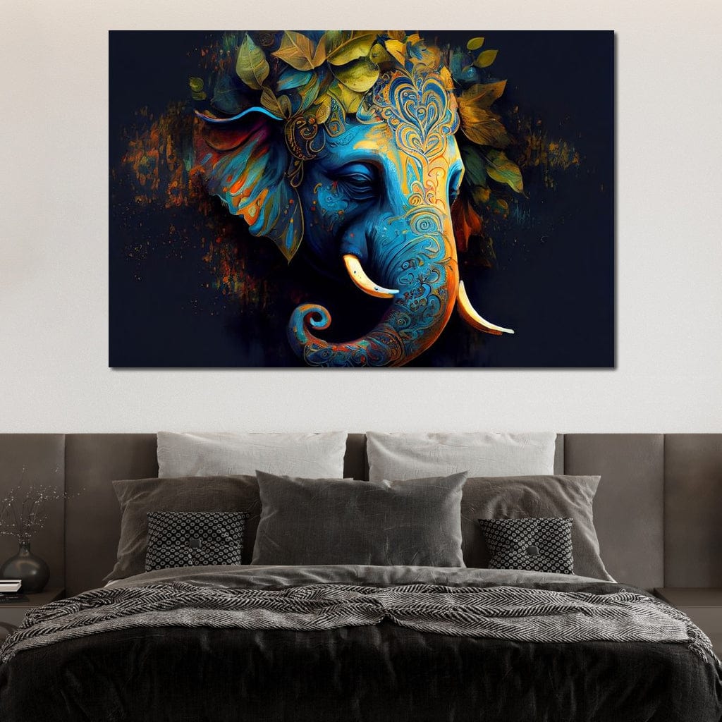 The Blue Elephant Canvas Wall Art