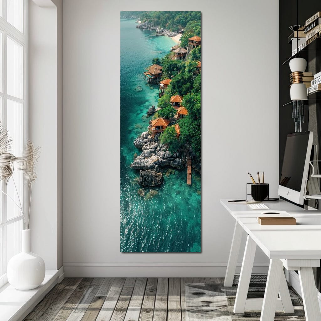 Coastal Serenity Bungalows Canvas Wall Art