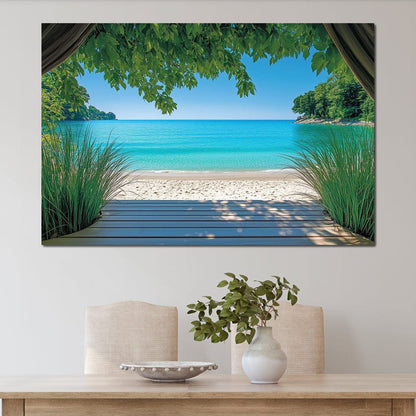 Tropical Tranquil Escape Canvas Wall Art