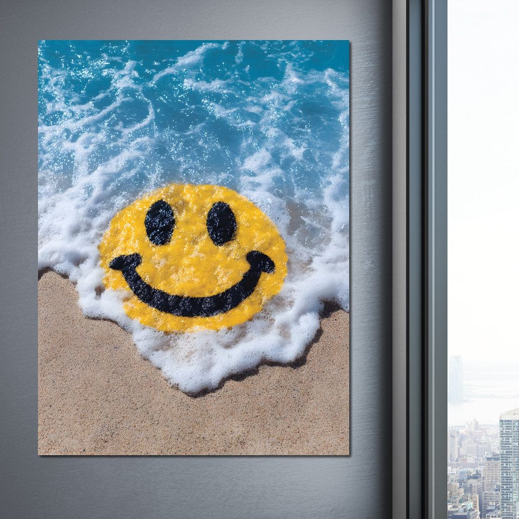 Radiant Beach Wave Smile Burst Canvas Wall Art
