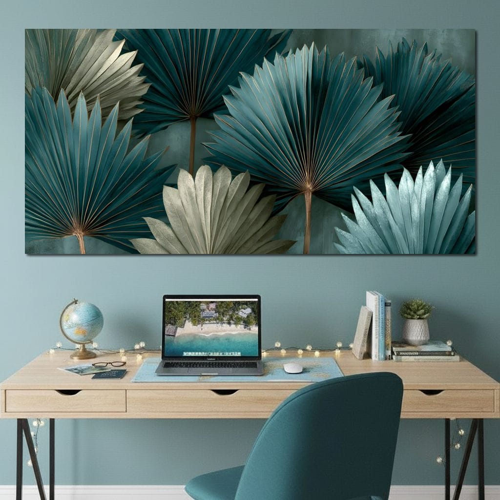 Verdant Palms Held By Time Canvas Wall Art