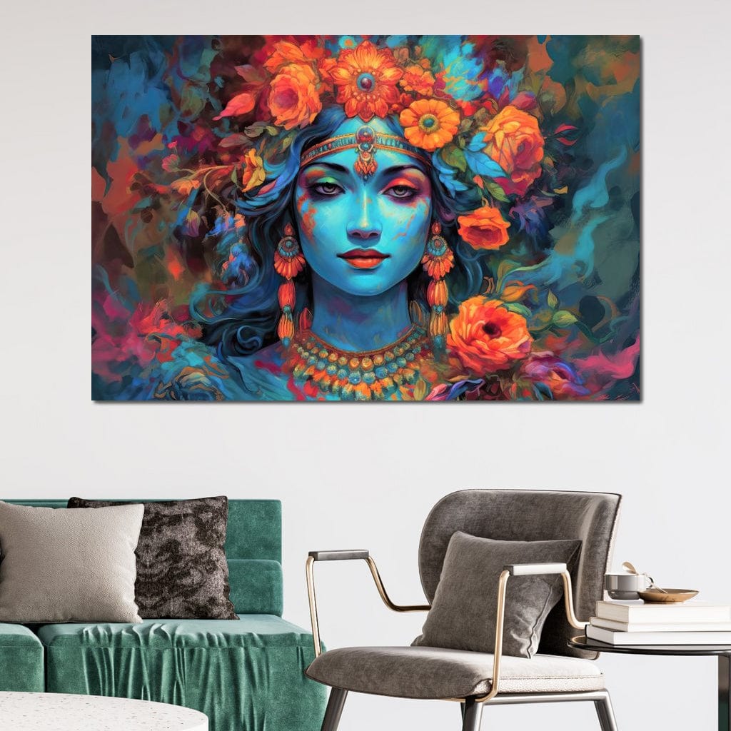 Lakshmi Floral Mural Canvas Wall Art