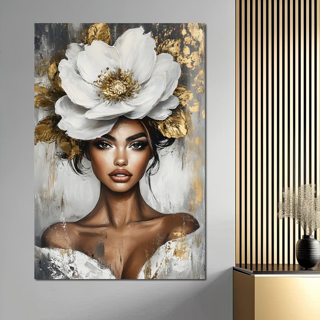 Golden Petals Elegance Enigma Canvas Wall Art