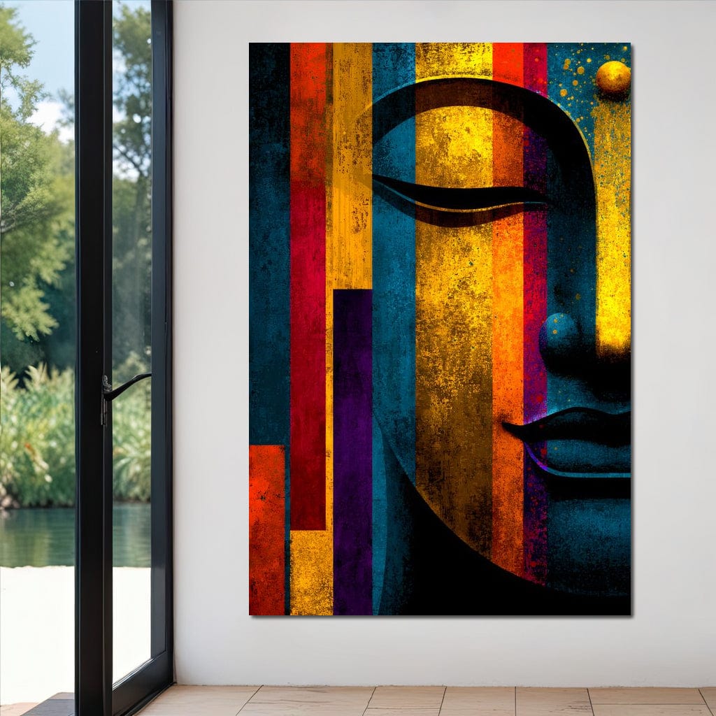 Radiant Stripes of Tranquil Face Canvas Wall Art