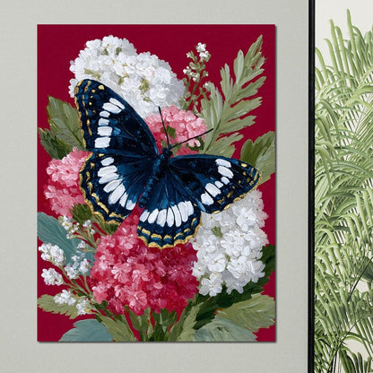Midnight Butterfly Garden Bouquet Canvas Wall Art