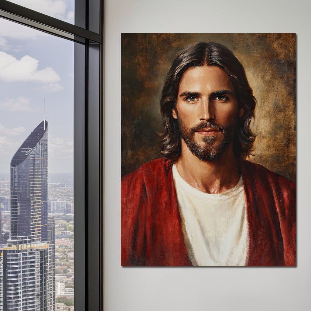 Divine Reflection of Grace Jesus Portrait Canvas Wall Art