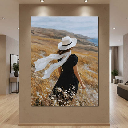 Wind Swept Hillside Muse Canvas Wall Art