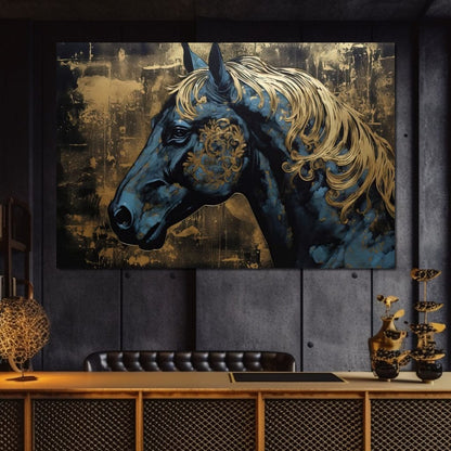 Gilded Royal Horse Canvas Wall Art
