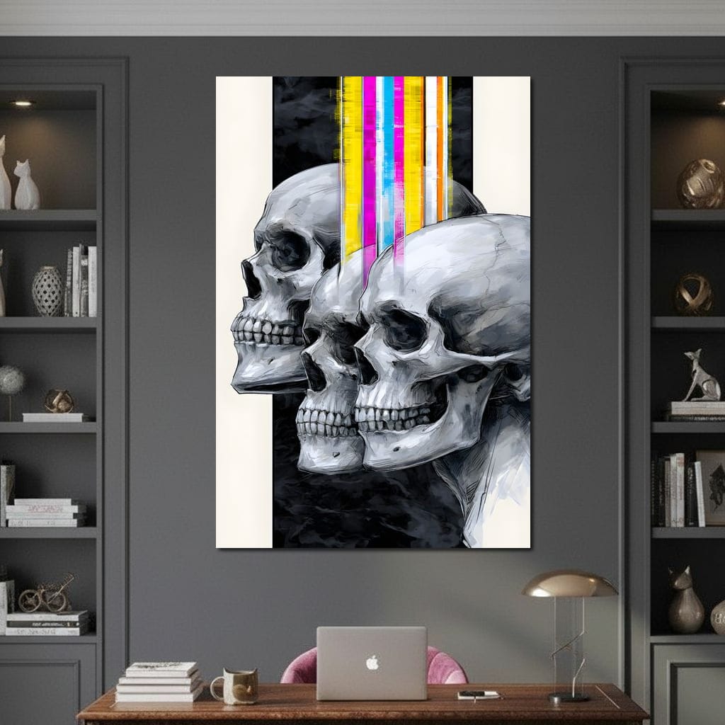Trilogy of Modern Mortality Canvas Wall Art