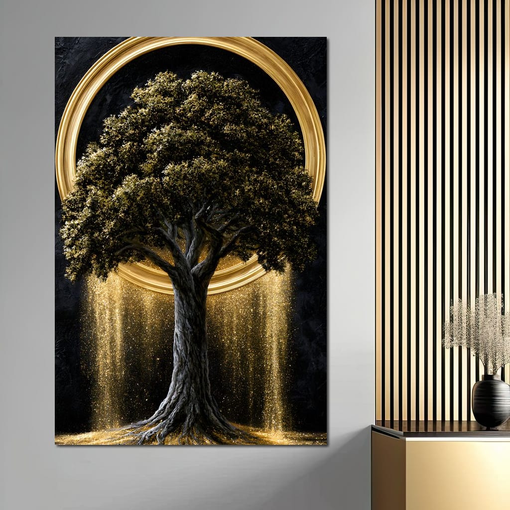 Gilded Roots of Eternal Radiance Canvas Wall Art