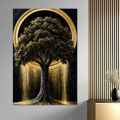 Gilded Roots of Eternal Radiance Canvas Wall Art