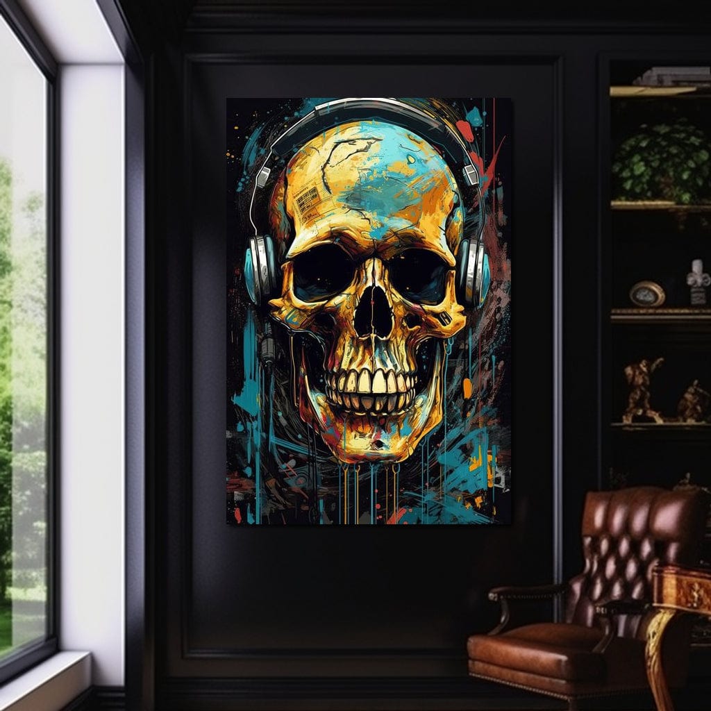 Technopunk Skull 2 Canvas Wall Art