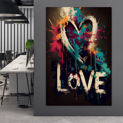 Message of Love Graffiti Canvas Wall Art