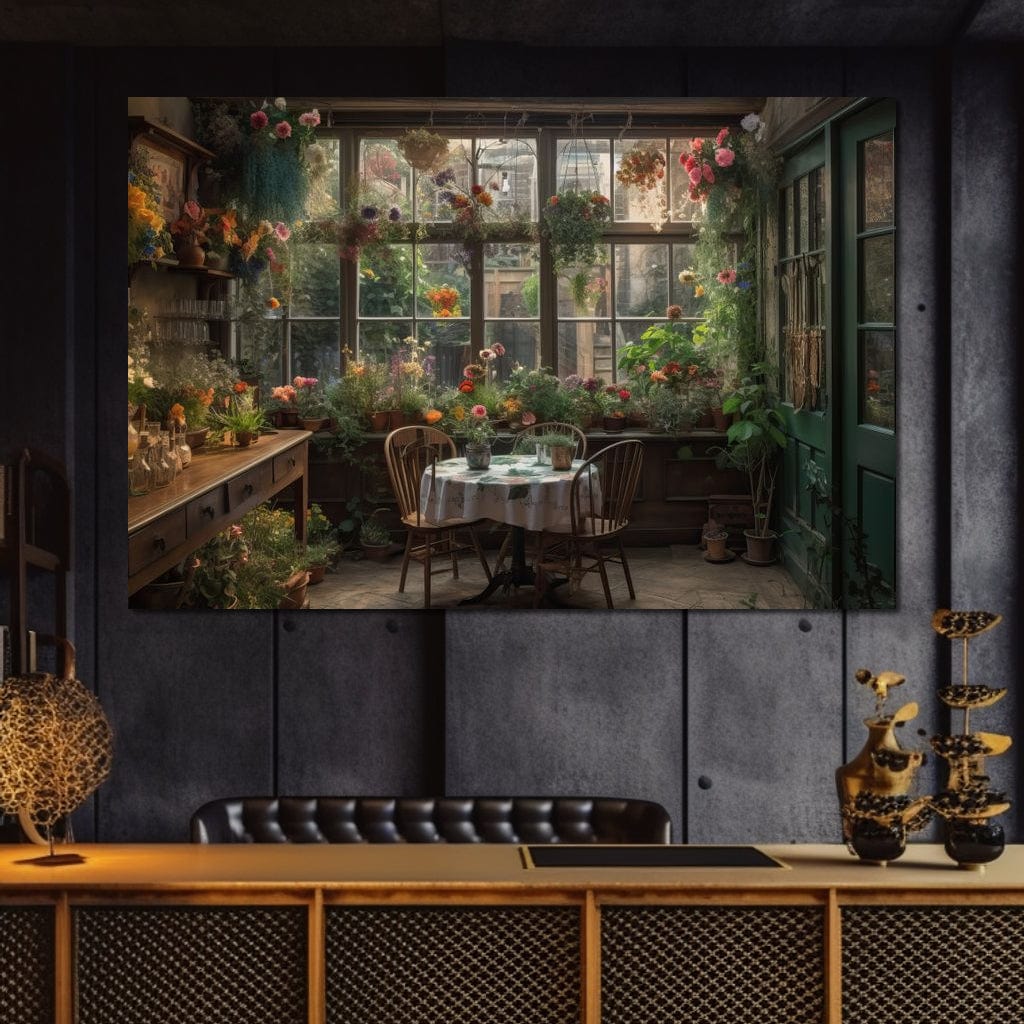 Backyard Floral Kitchen Canvas Wall Art