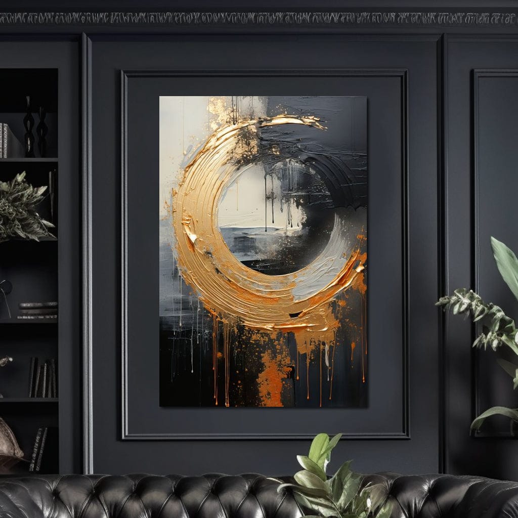 Abyssal Gold Embrace Canvas Wall Art