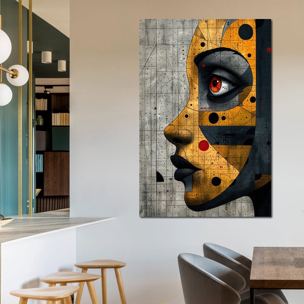 Mechanized Visage Unveiled Canvas Wall Art