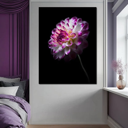 Radiant Orchid Dahlia Nocturne Canvas Wall Art