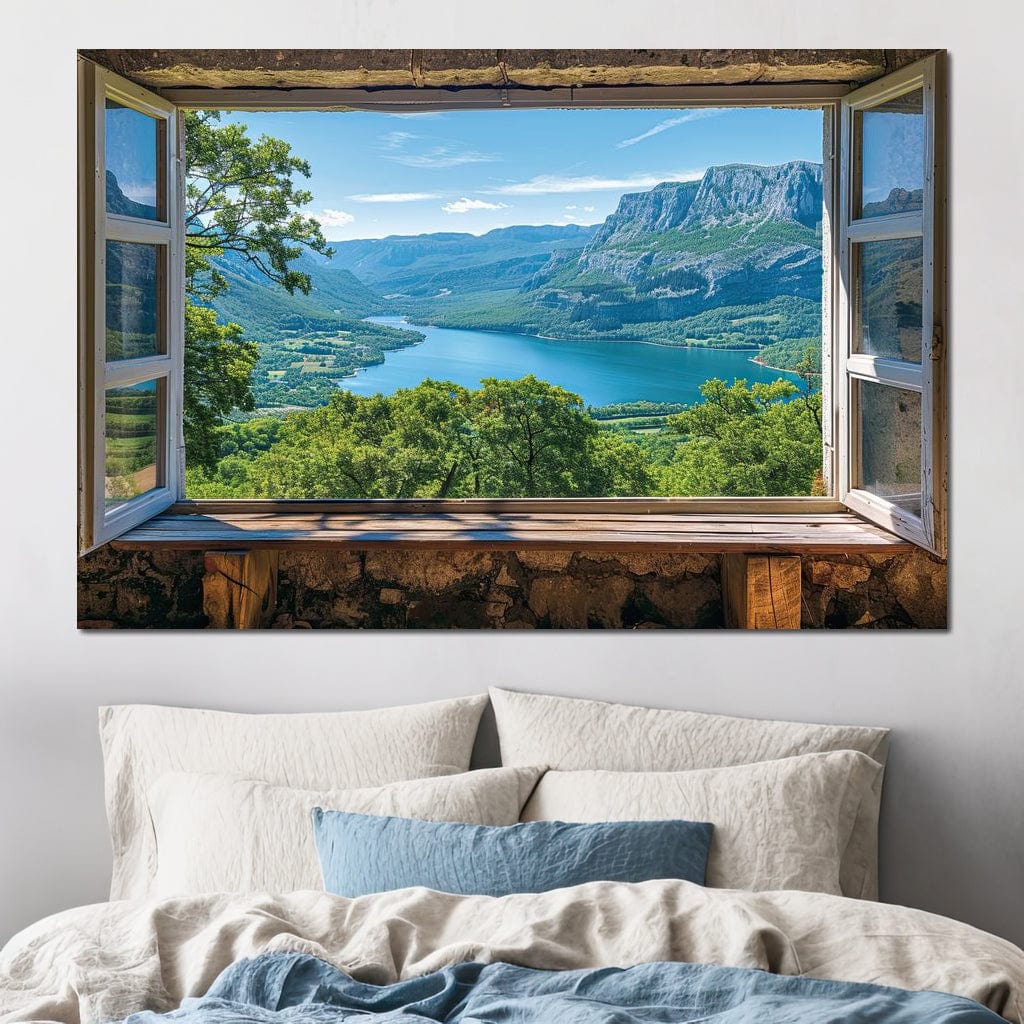 Window to Serene Vistas Canvas Wall Art