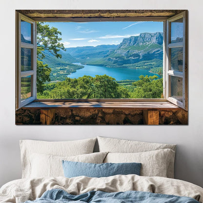 Window to Serene Vistas Canvas Wall Art