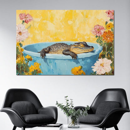 Gator Bath Oasis Canvas Wall Art