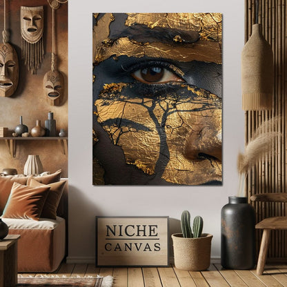 Golden Gaze Jungle Canvas Wall Art