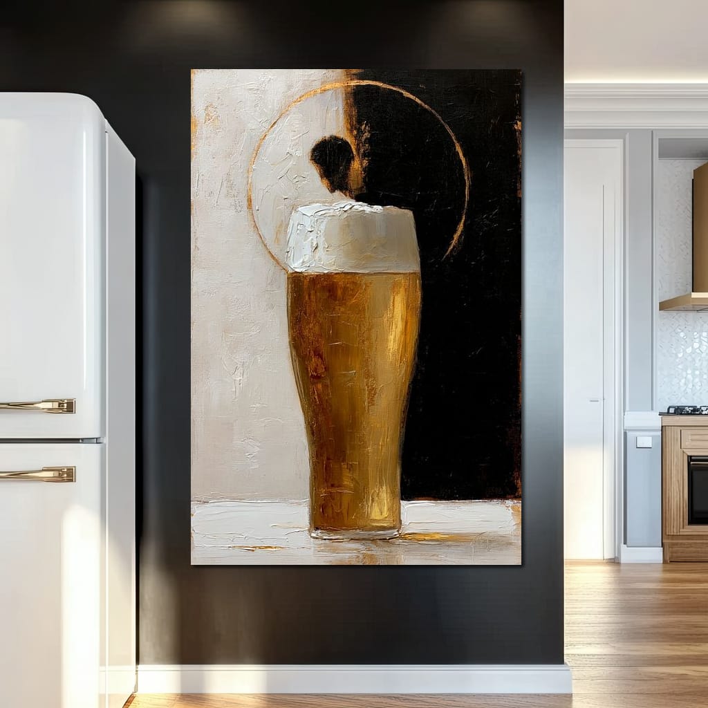 Golden Beer Against the Divide Canvas Wall Art