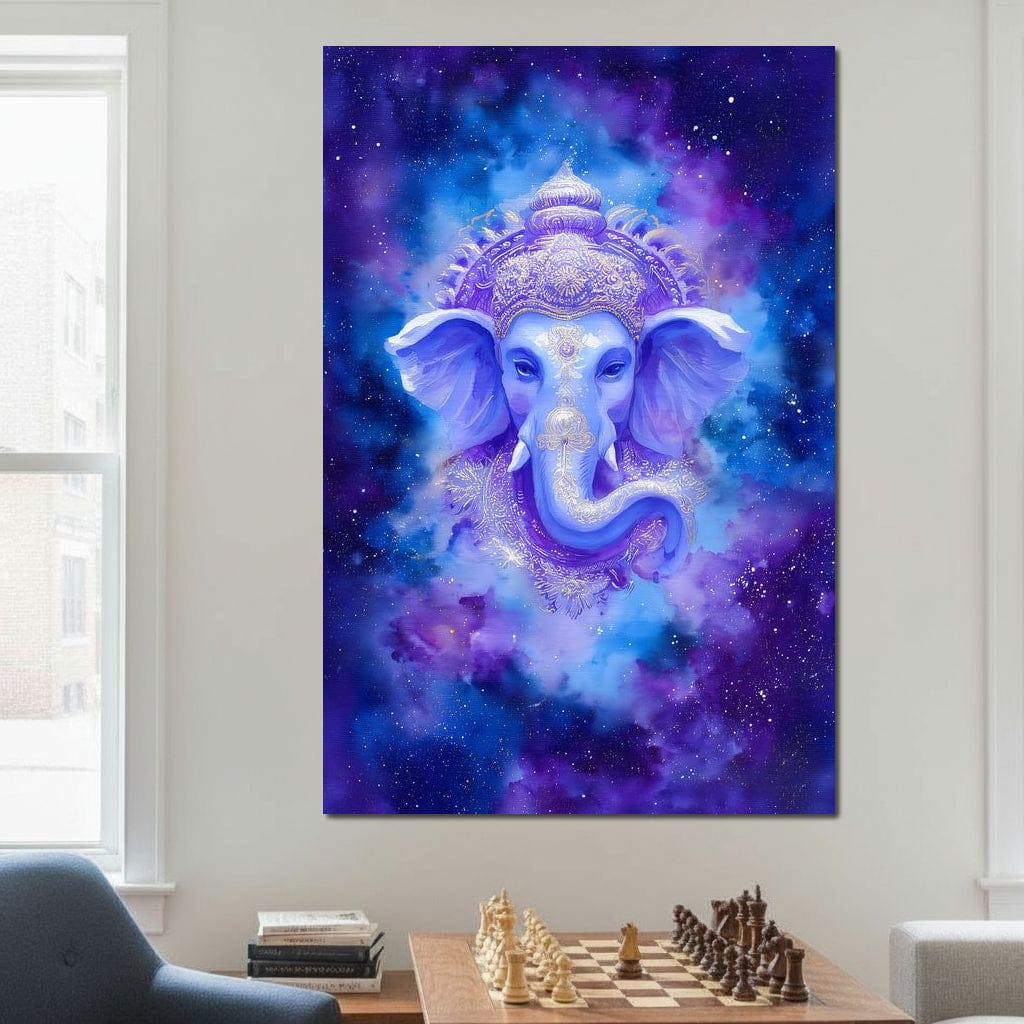 Celestial Ganesha Starlight Canvas Wall Art