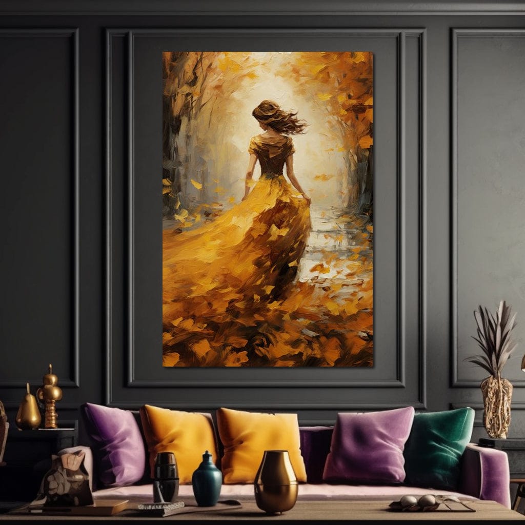 Amber Forest Promenade Canvas Wall Art