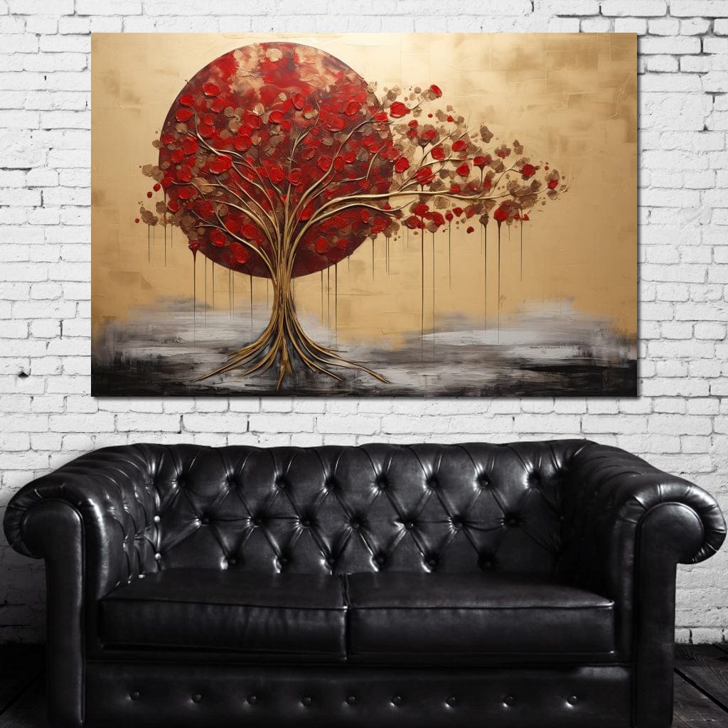 Golden Tree Autumn Symphony Canvas Wall Art