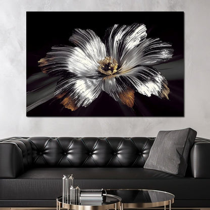 Silver Harvest Petals Radiance Canvas Wall Art
