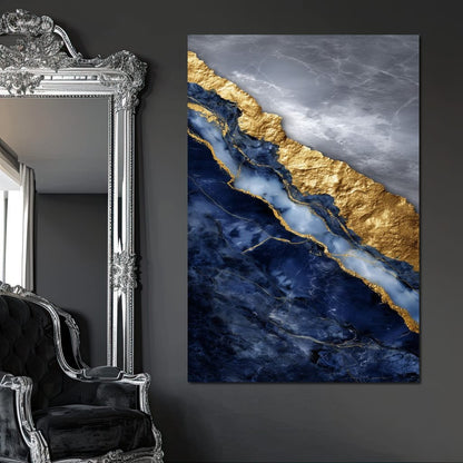 Gilded Midnight Marble Rift Canvas Wall Art