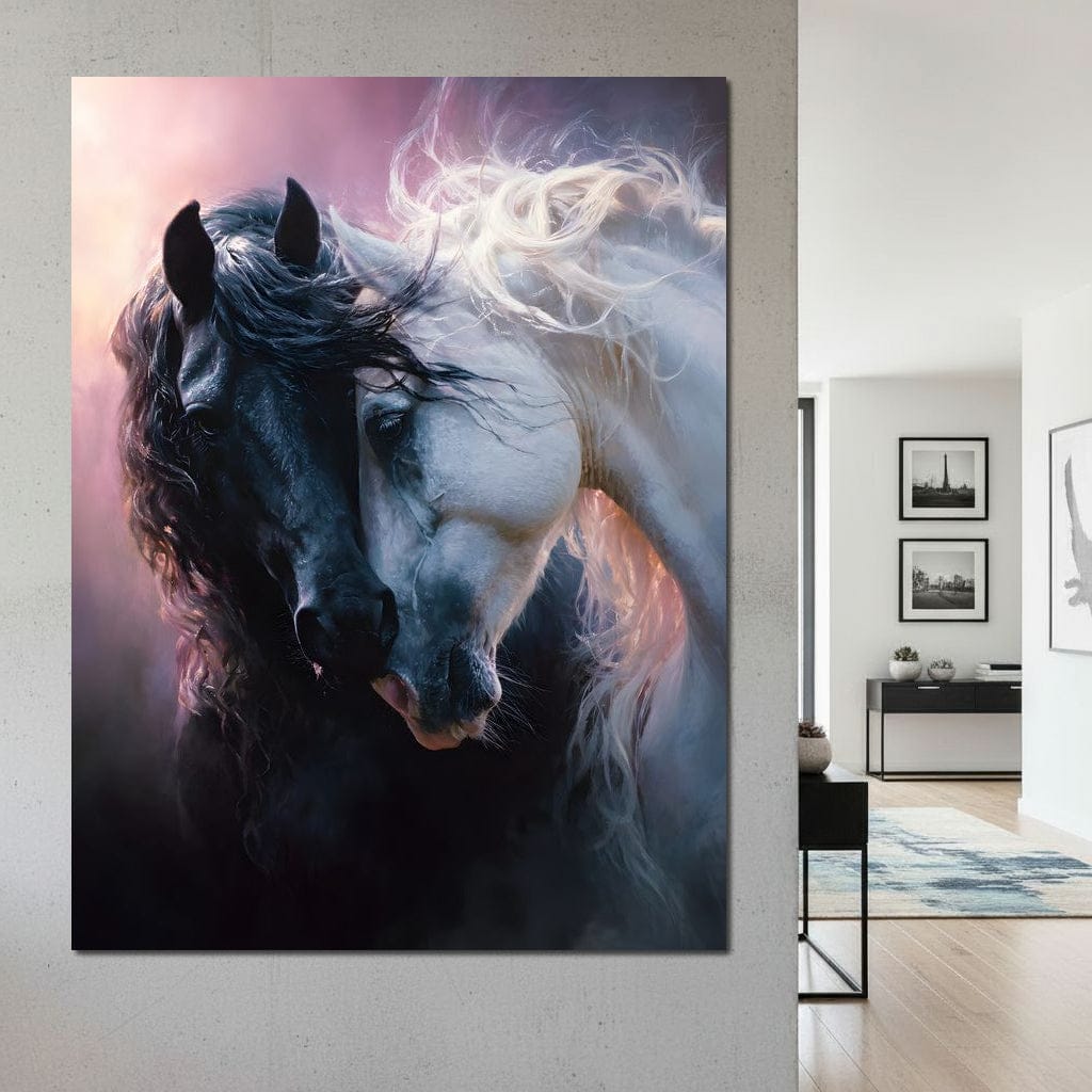 Shadowlight Twin Horses Canvas Wall Art