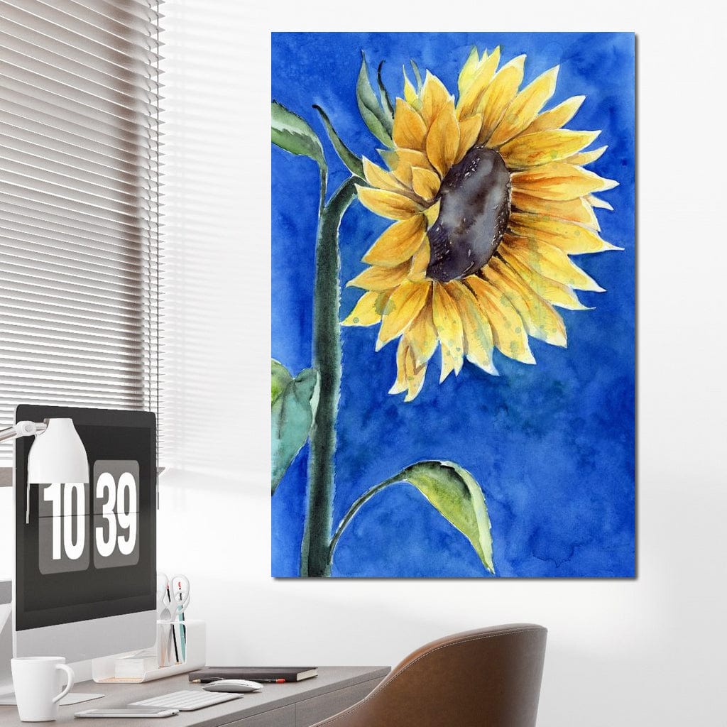 Watercolor Sunflower Canvas Wall Art