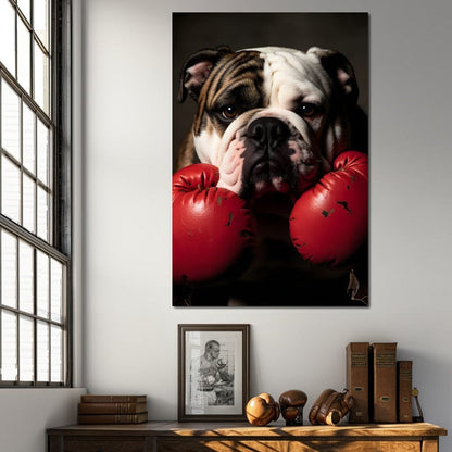 Bulldog Pugilist Canvas Wall Art