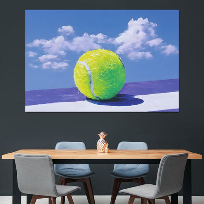 Tennis Ball Under Summer Sky Canvas Wall Art
