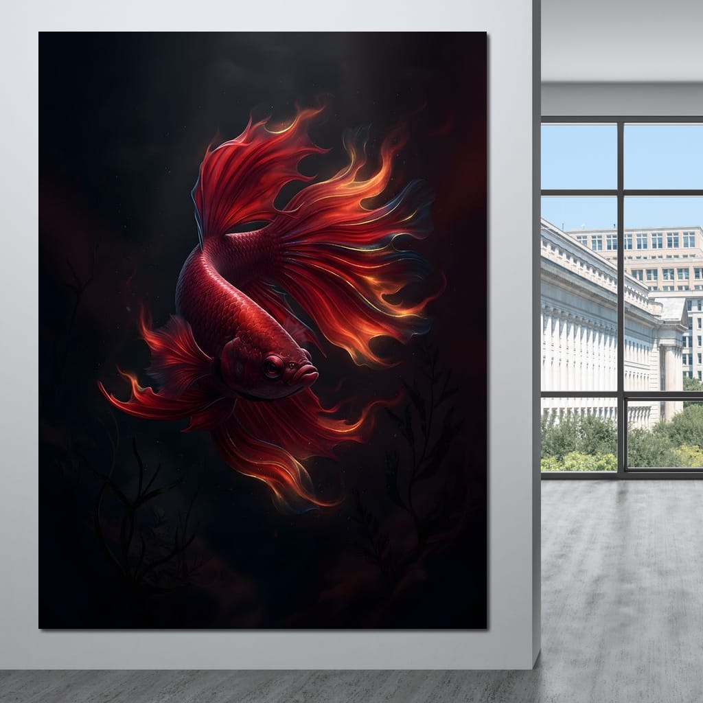 Red Fish Splendor Canvas Wall Art