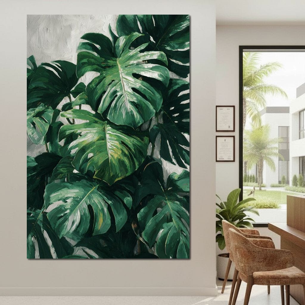 Monstera Garden Stillness Canvas Wall Art