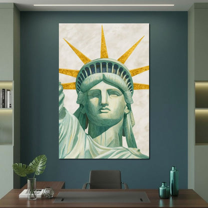 Liberty Crown Golden Rays Canvas Wall Art