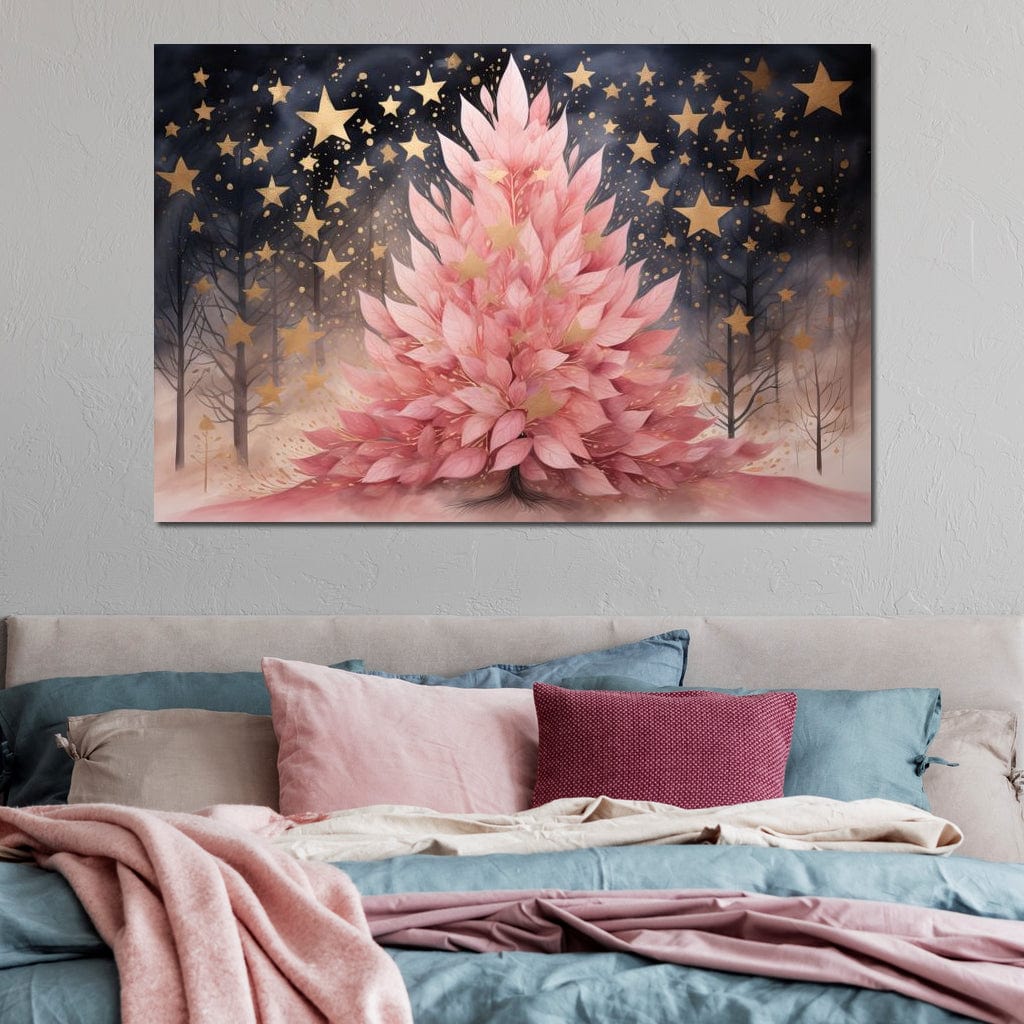 Pink Pine Tree Canvas Wall Art
