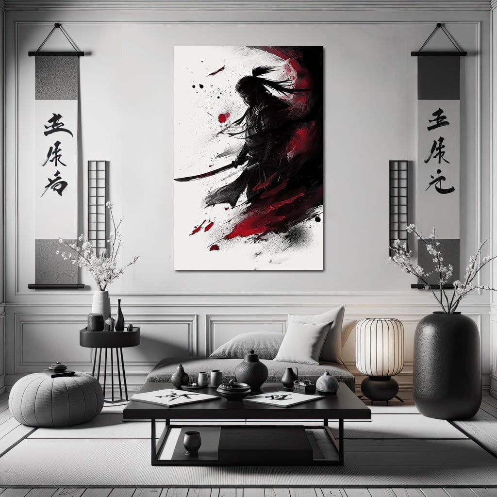 Samurai Chaos Canvas Wall Art
