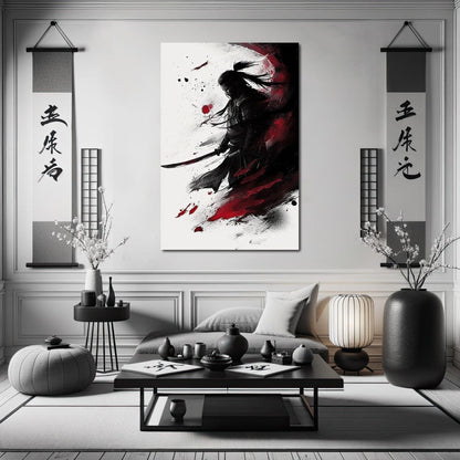 Samurai Chaos Canvas Wall Art