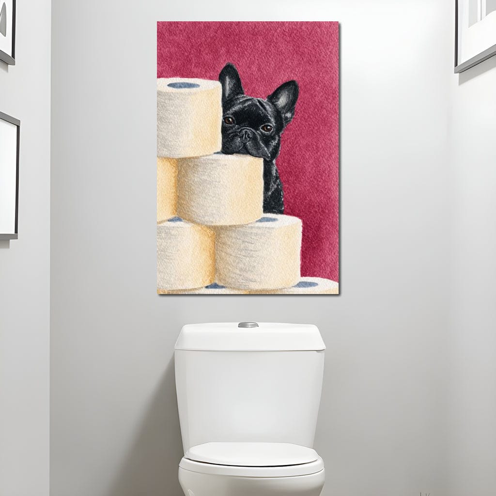 French Bulldog Peekaboo Rolls Canvas Wall Art