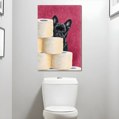 French Bulldog Peekaboo Rolls Canvas Wall Art