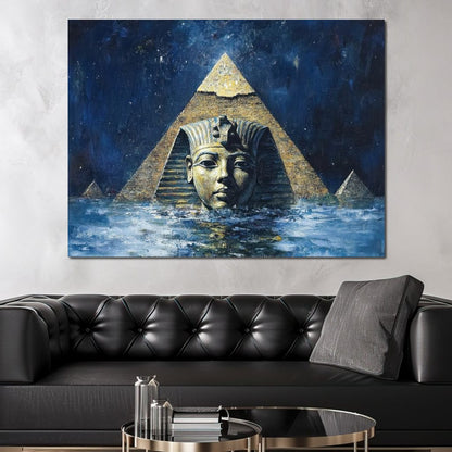 Pharaoh's Timeless Reflection Canvas Wall Art