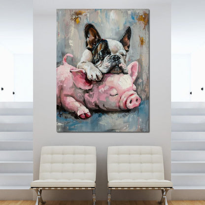 Frenchie Piglet Dreamy Den Canvas Wall Art