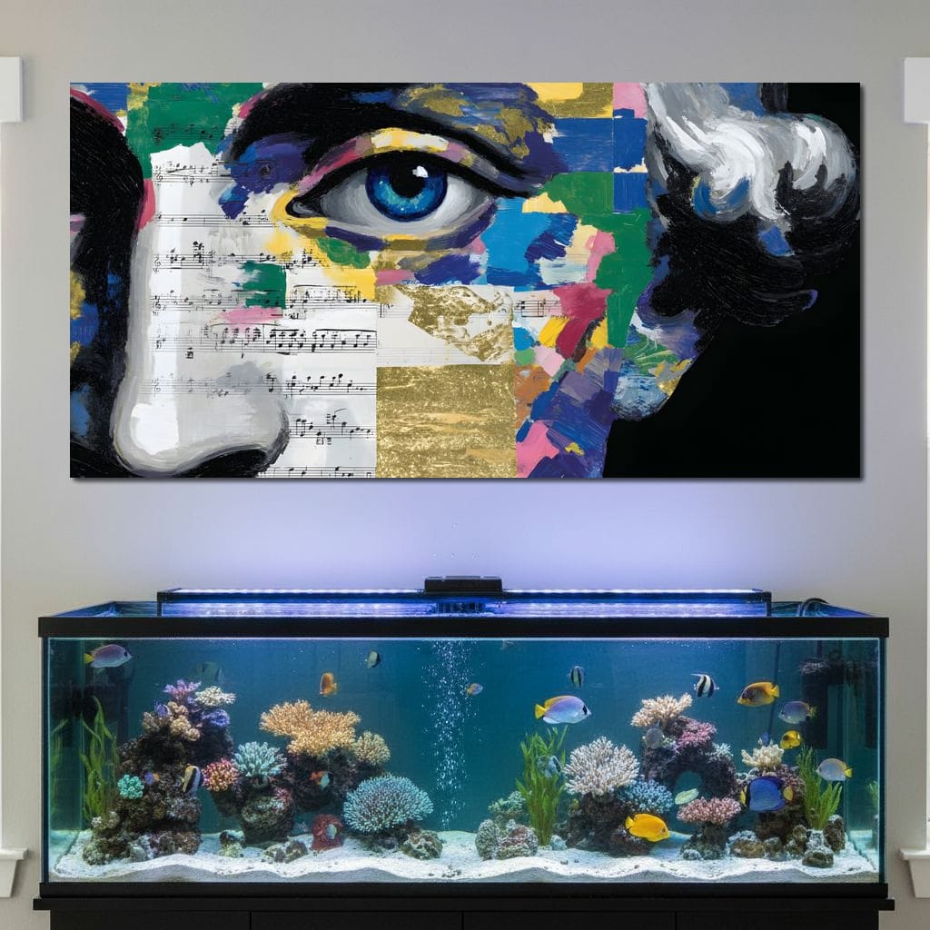 Blue Eye Music Mosaic Canvas Wall Art