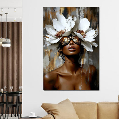 Golden Petals Envisioned Canvas Wall Art