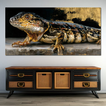 Ancient Scales Upon Gilded Ground Canvas Wall Art